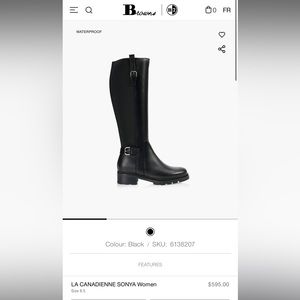 LA CANADIENNE SONYA Women black boots size 8 NEW